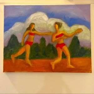 PLAYFUL WHIMSICAL oil painting, handmade ORIGINAL